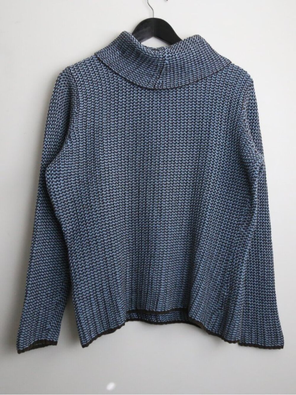 Vintage Jeanne Pierre Cotton Oversized Turtleneck Sweater Indigo Wash Size Large